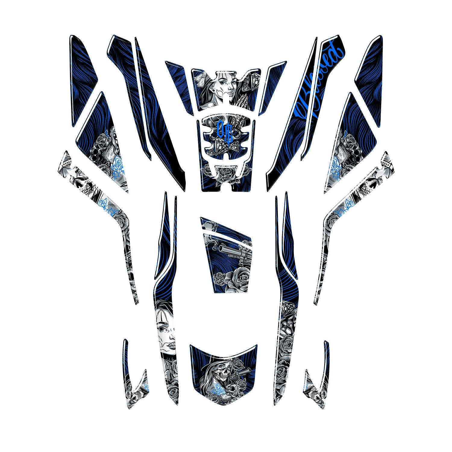 Honda PCX Shadow Queen Tank Pad Set (2025) #renk_mavi #set_tank pad set