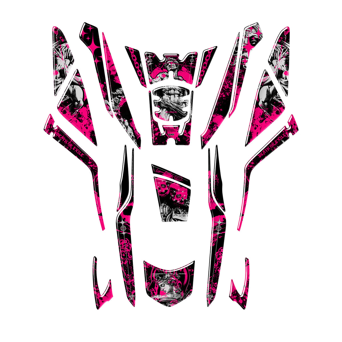 Honda PCX Titan Tank Pad Set (2025-2026) #set_tank pad set #renk_florasan pembe