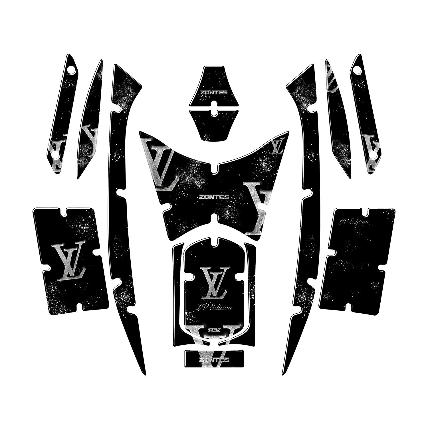 RKS RZ 250S - Zontes - LV Tasarımlı Tank Pad Set (2024-2025) #set_tank pad set #renk_gümüş