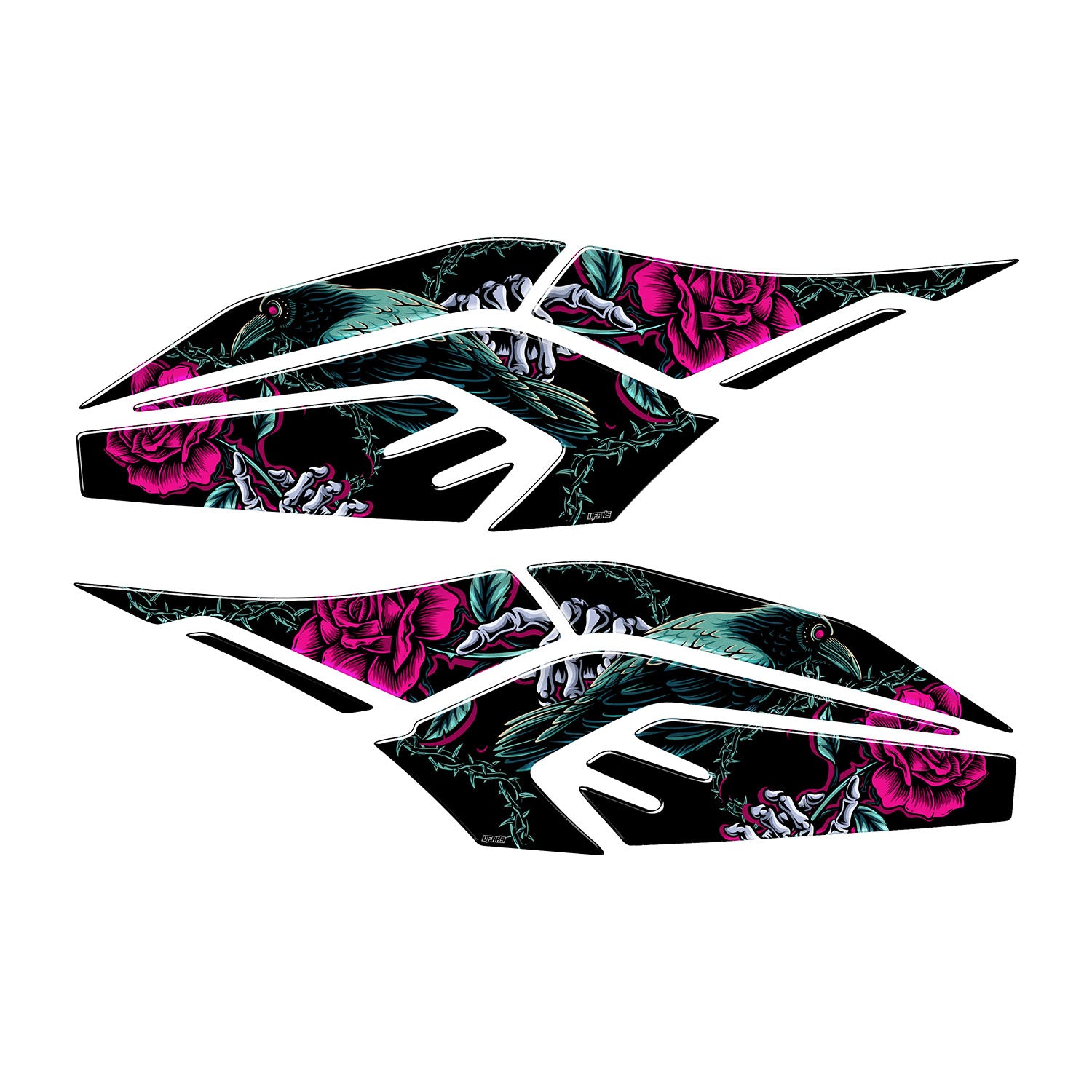 RKS RZ 250S - Zontes - Raven & Rose Tank Pad Set (2024-2025) #set_yan pad set