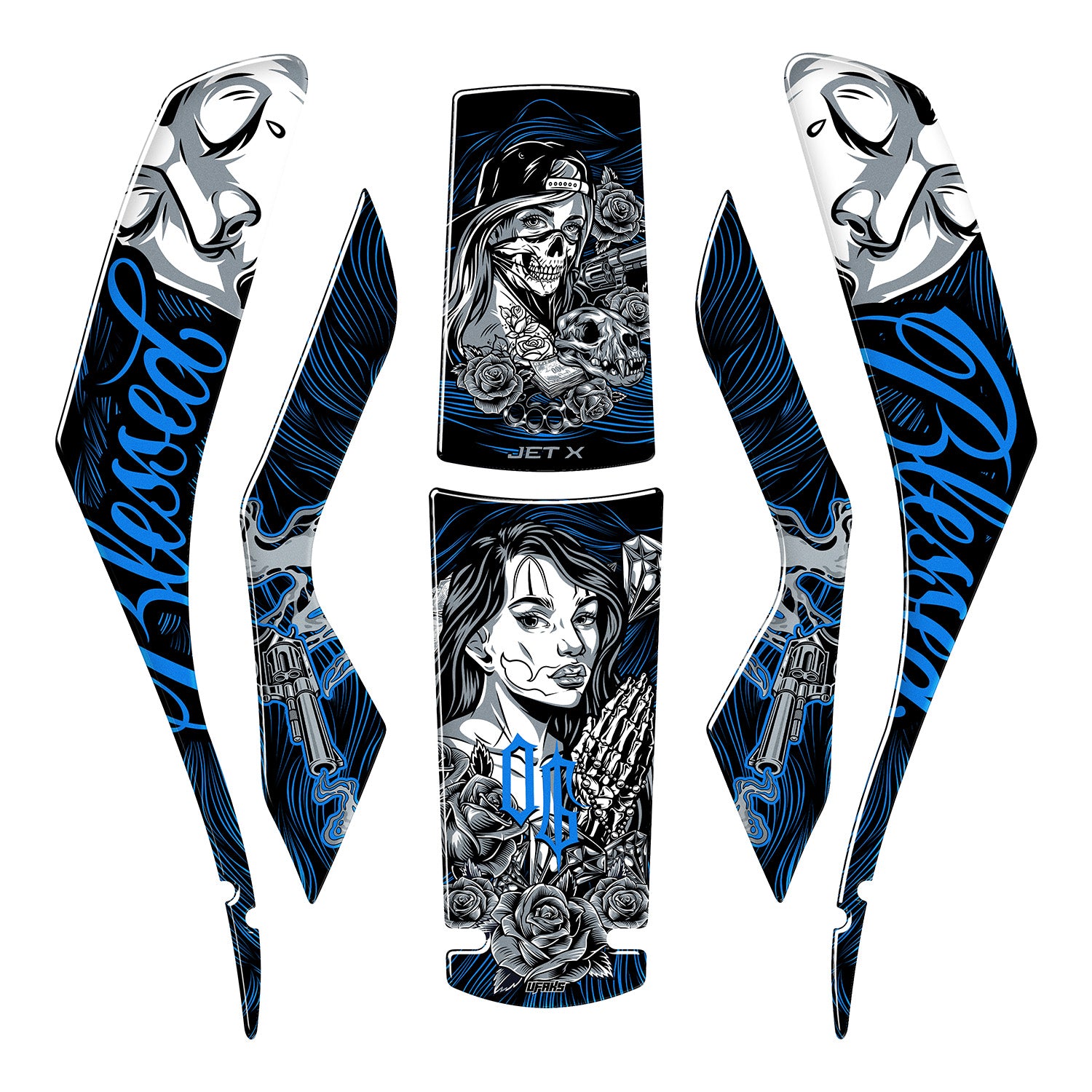 SYM Jet X 125 Shadow Queen Tank Pad Seti #renk_mavi