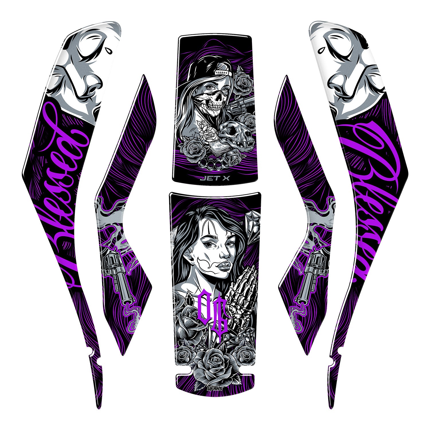 SYM Jet X 125 Shadow Queen Tank Pad Seti #renk_mor