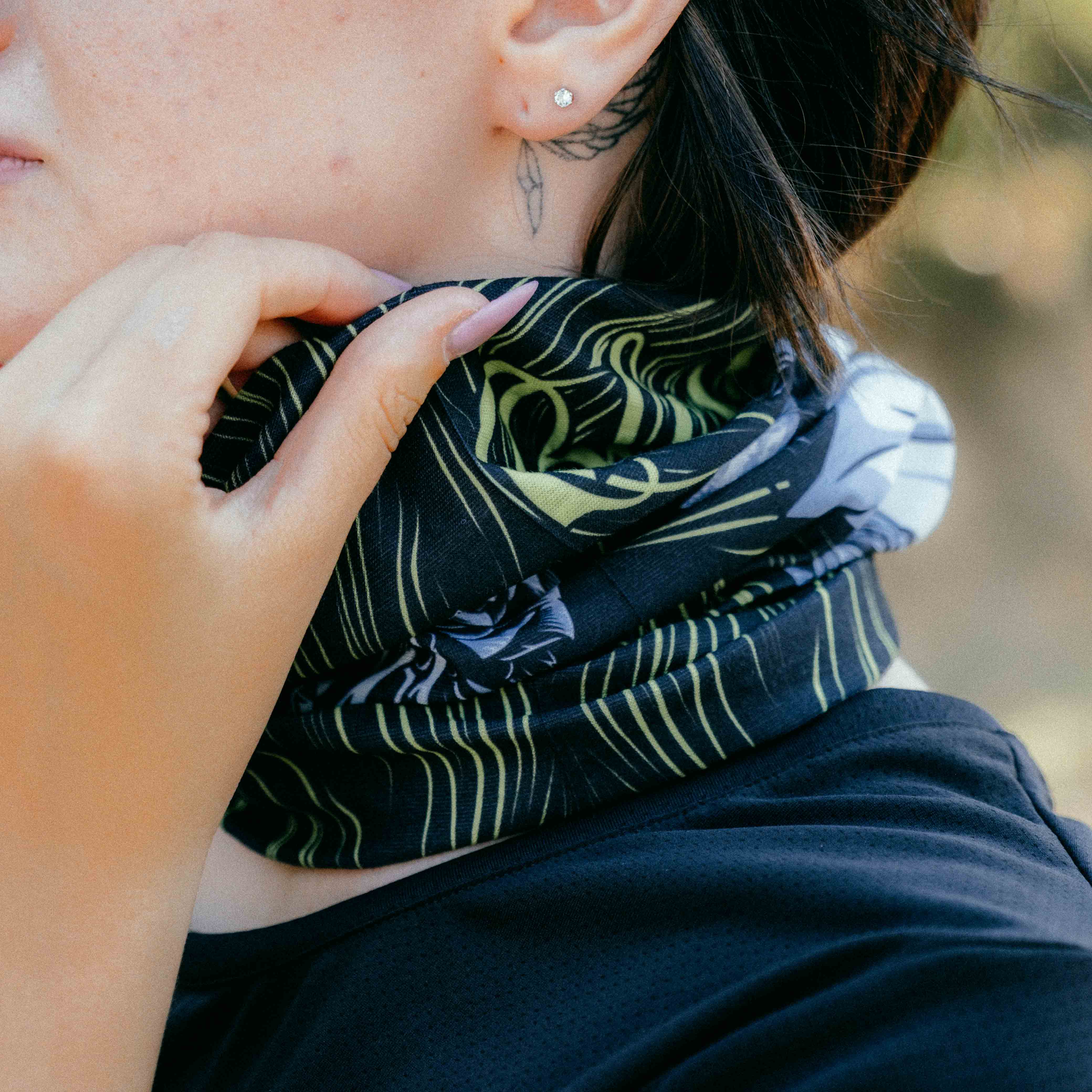 Shadow Queen Desenli Buff Bandana #renk_florasan sarı