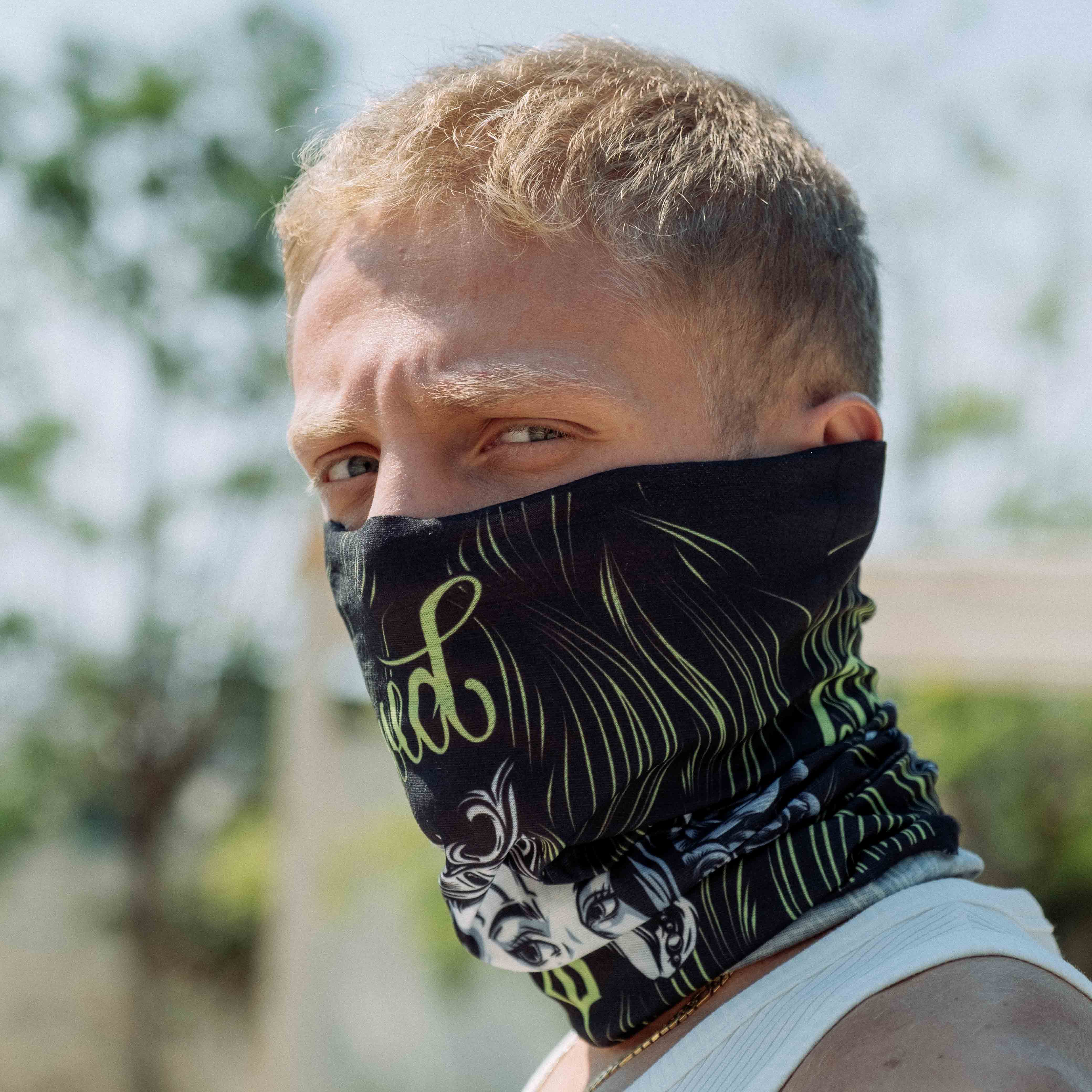 Shadow Queen Desenli Buff Bandana #renk_florasan sarı