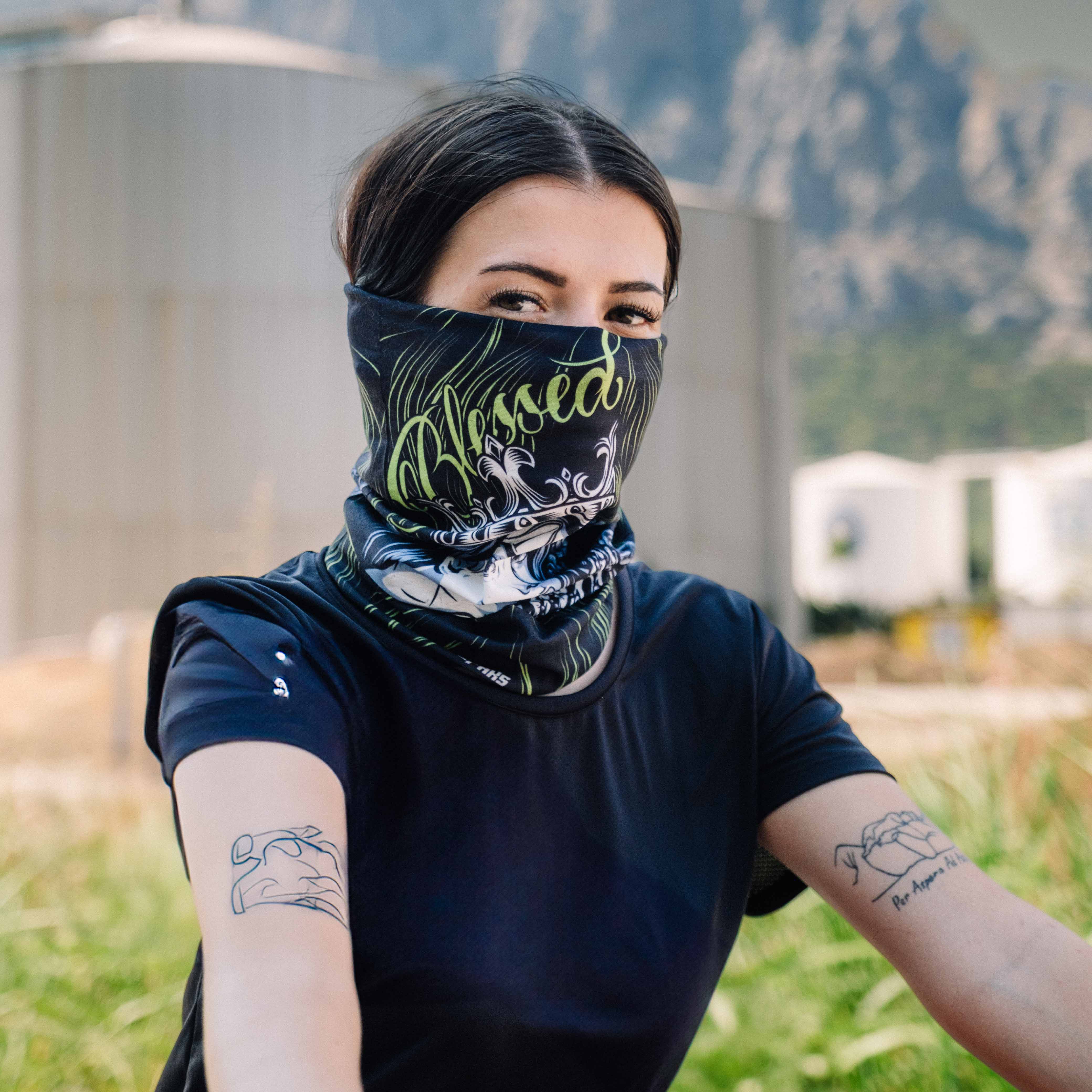 Shadow Queen Desenli Buff Bandana #renk_florasan sarı