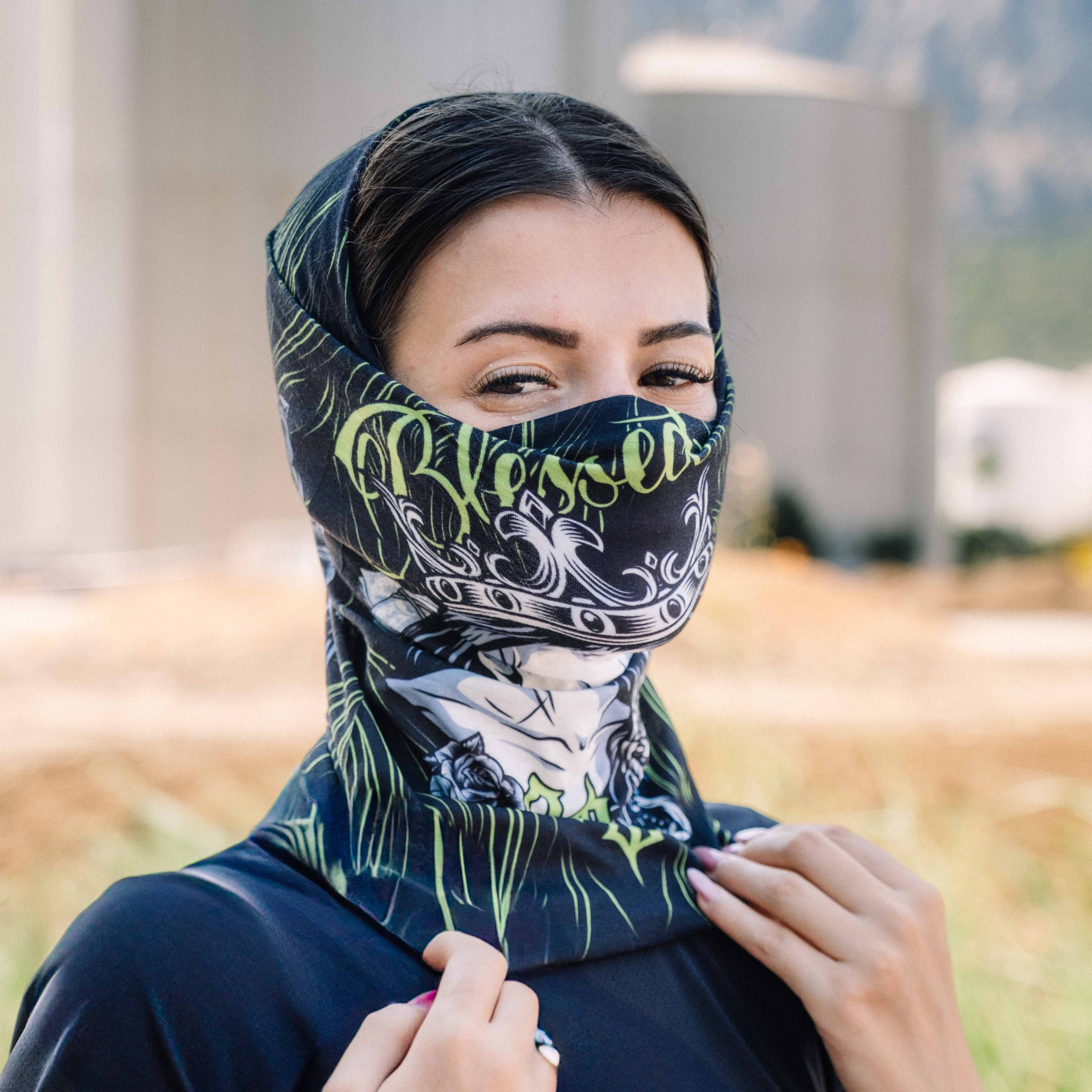 Shadow Queen Desenli Buff Bandana #renk_florasan sarı