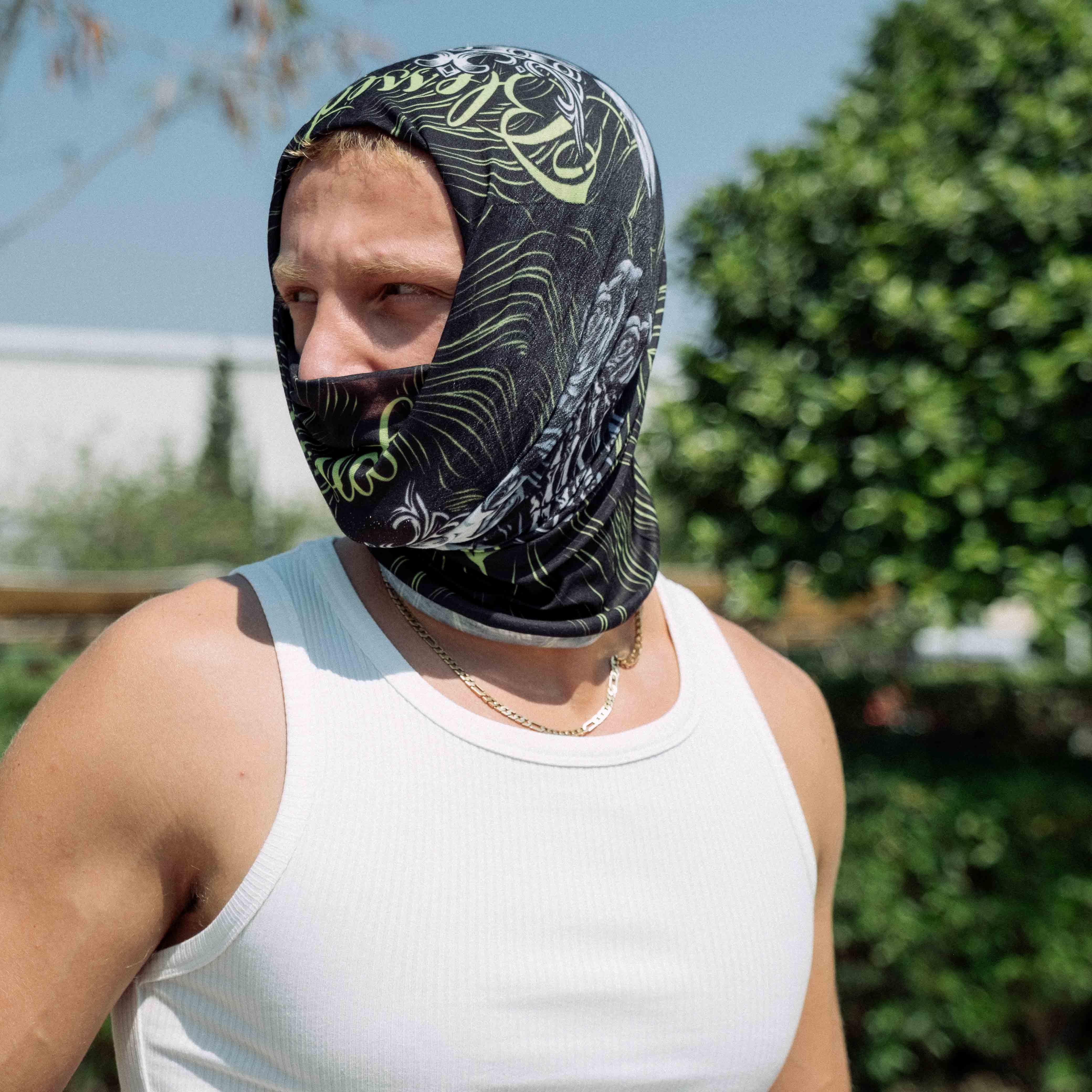 Shadow Queen Desenli Buff Bandana #renk_florasan sarı