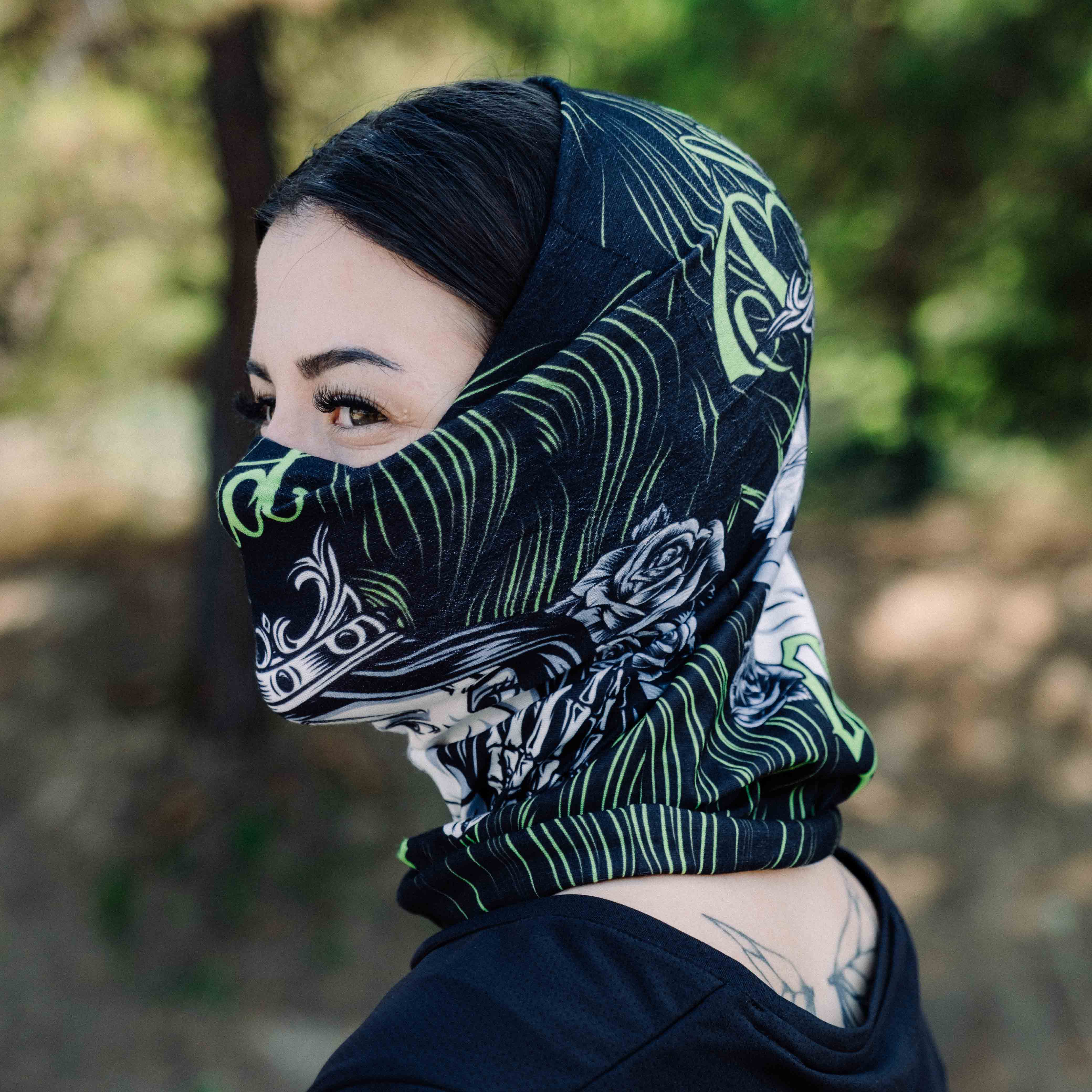Shadow Queen Desenli Buff Bandana #renk_florasan sarı