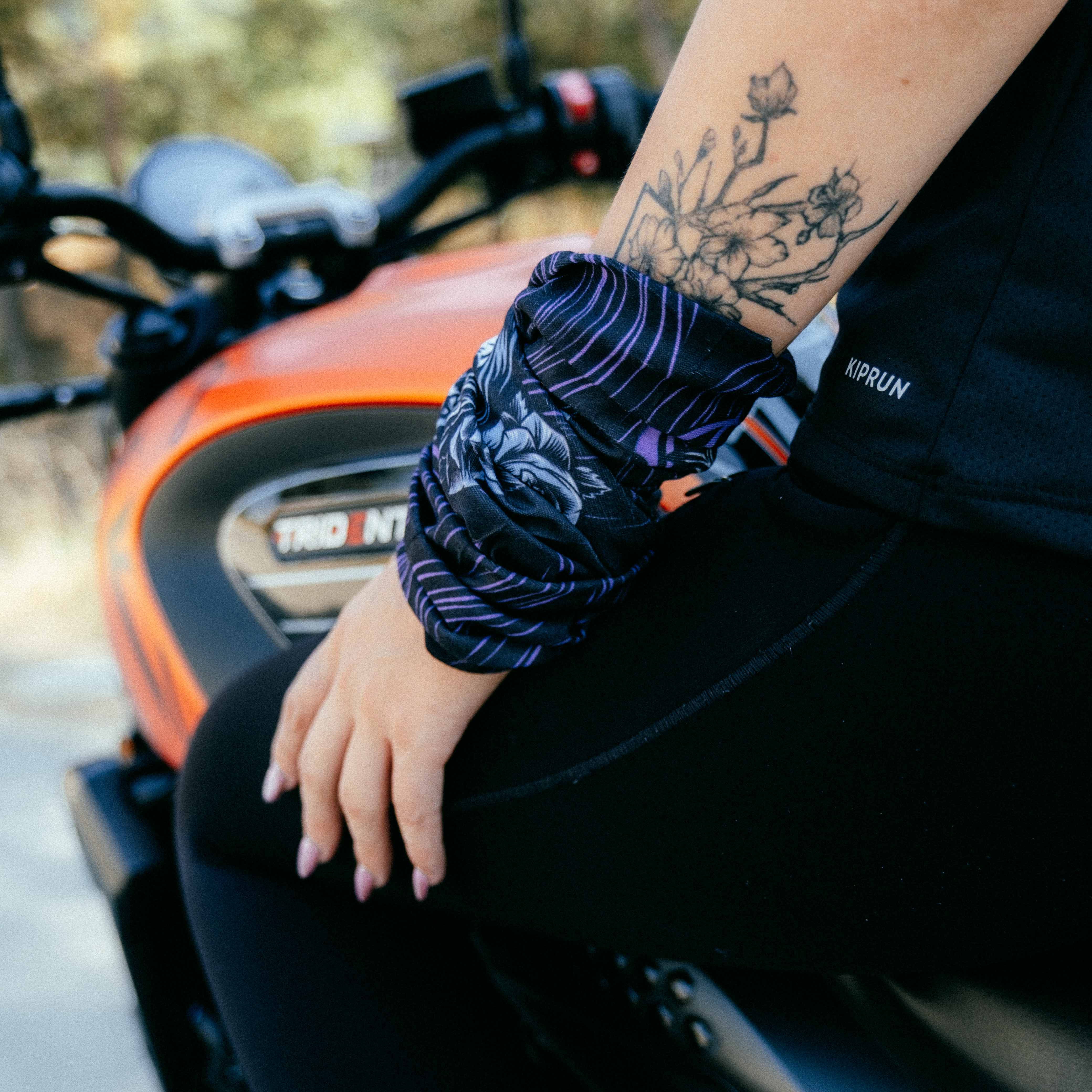 Shadow Queen Desenli Buff Bandana #renk_mor