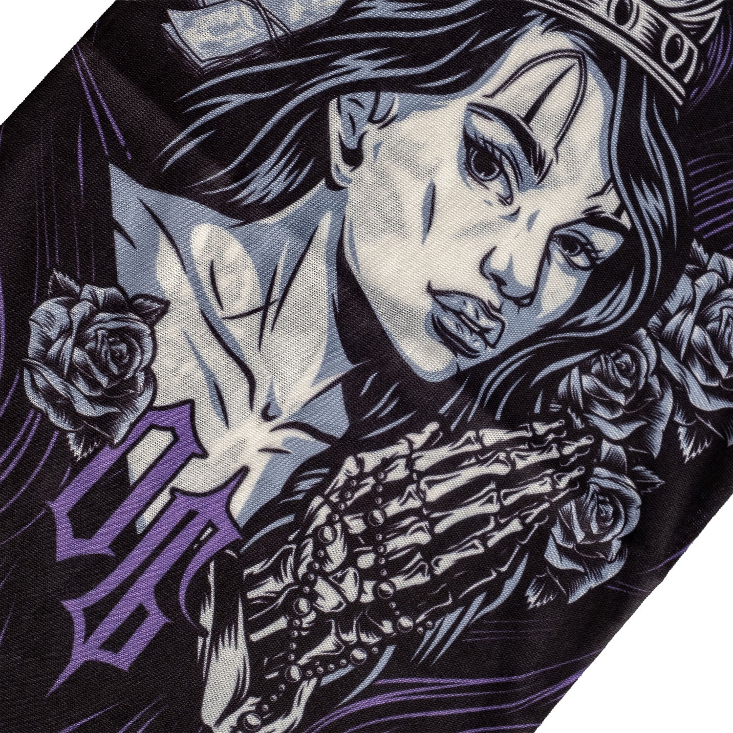 Shadow Queen Desenli Buff Bandana #renk_mor