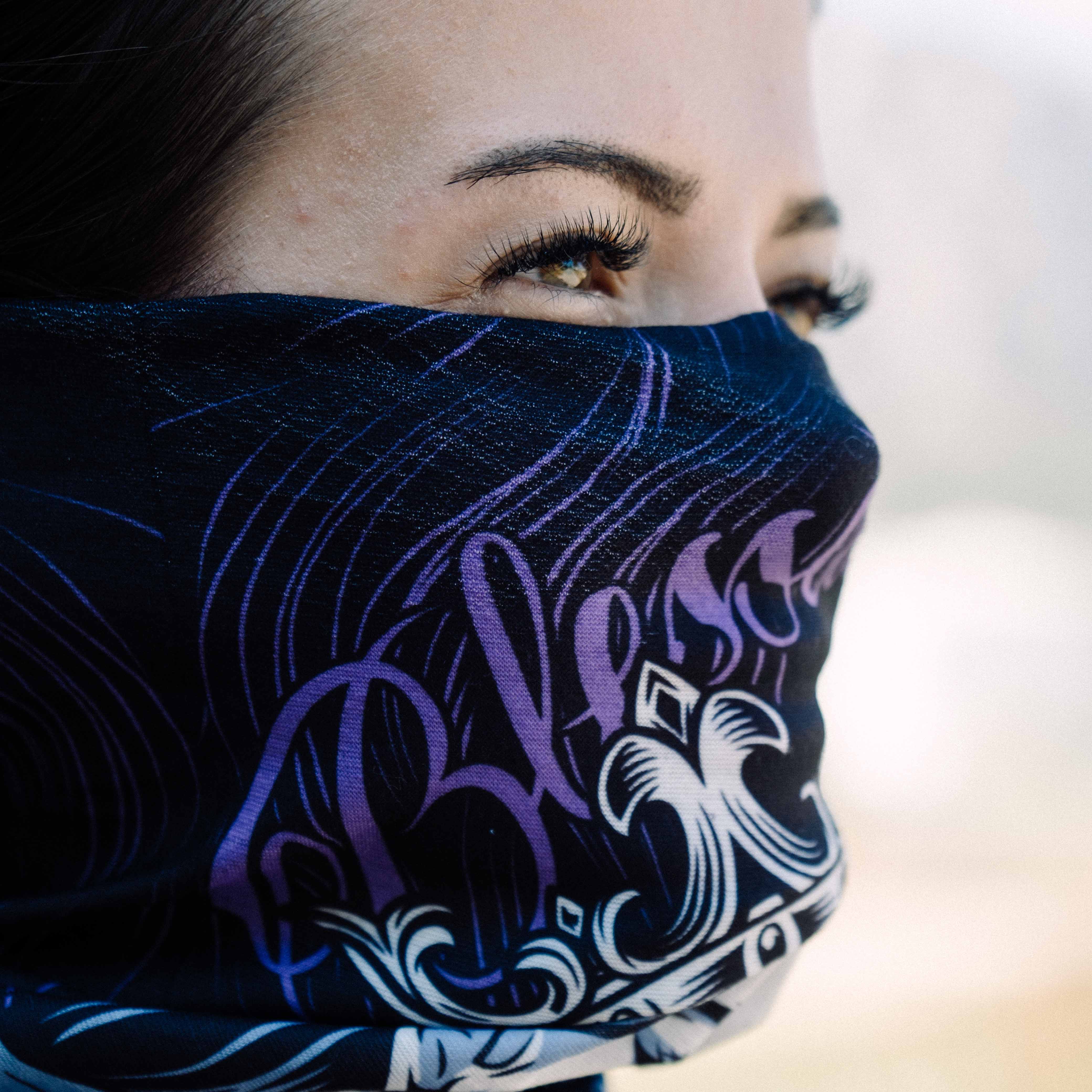 Shadow Queen Desenli Buff Bandana #renk_mor