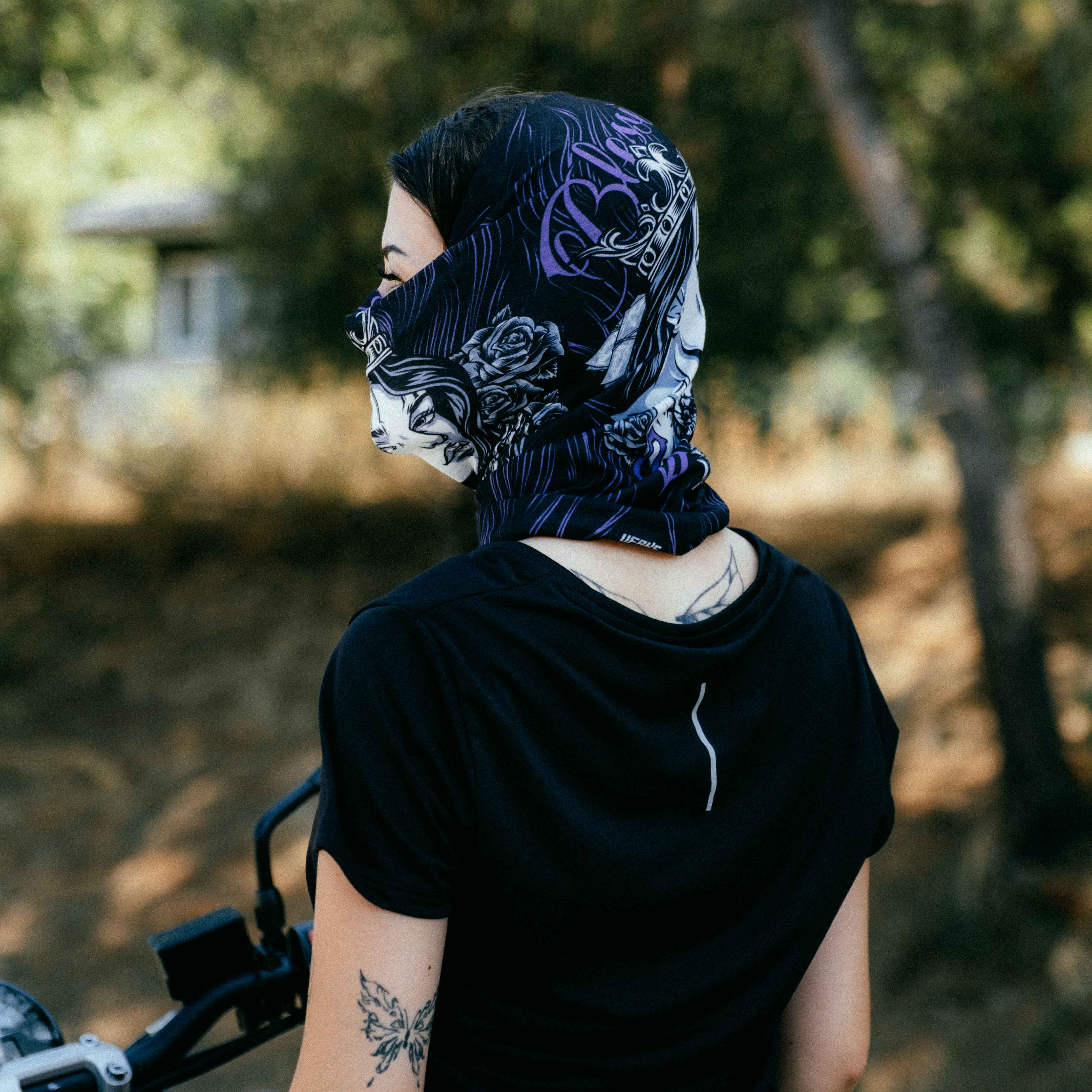Shadow Queen Desenli Buff Bandana #renk_mor
