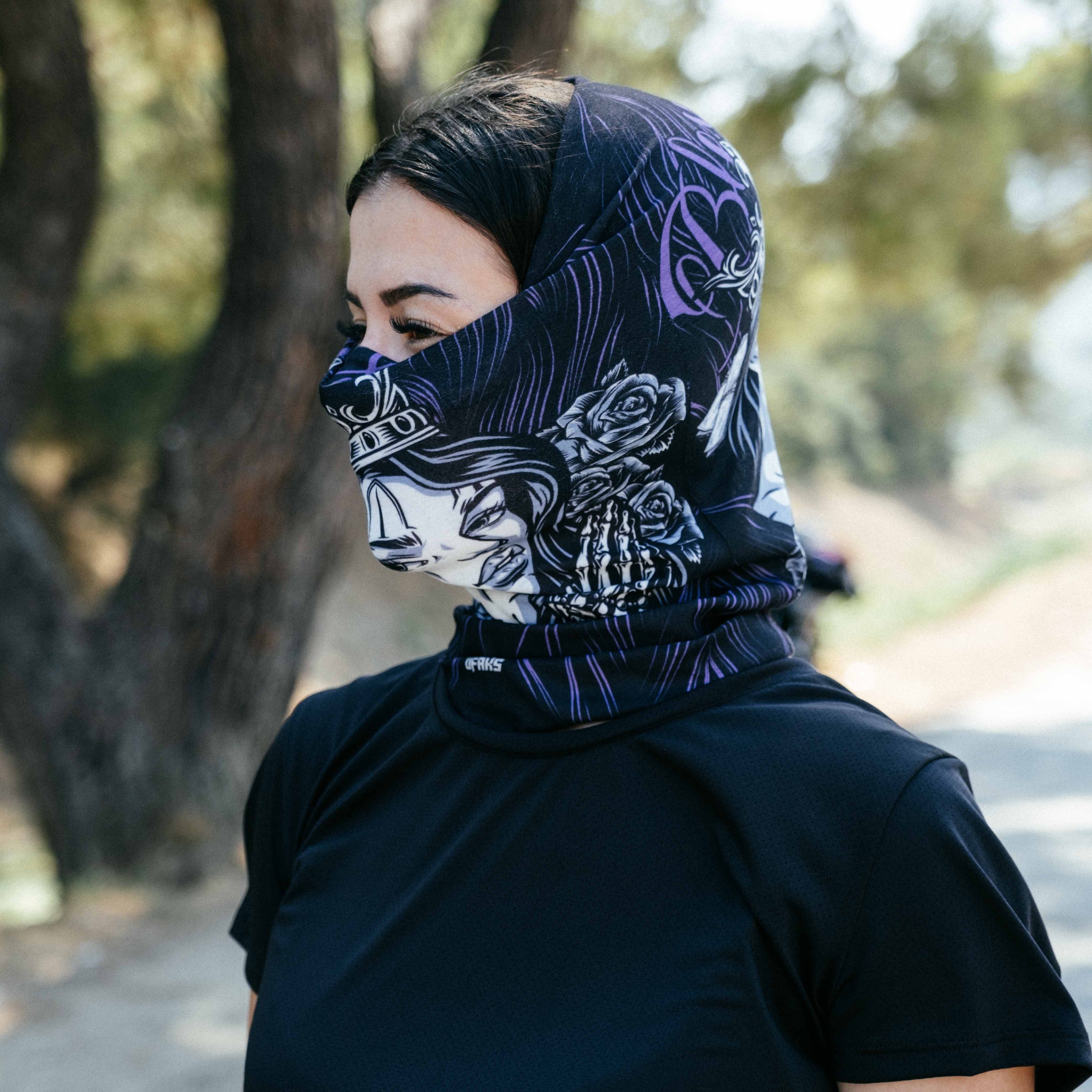 Shadow Queen Desenli Buff Bandana #renk_mor