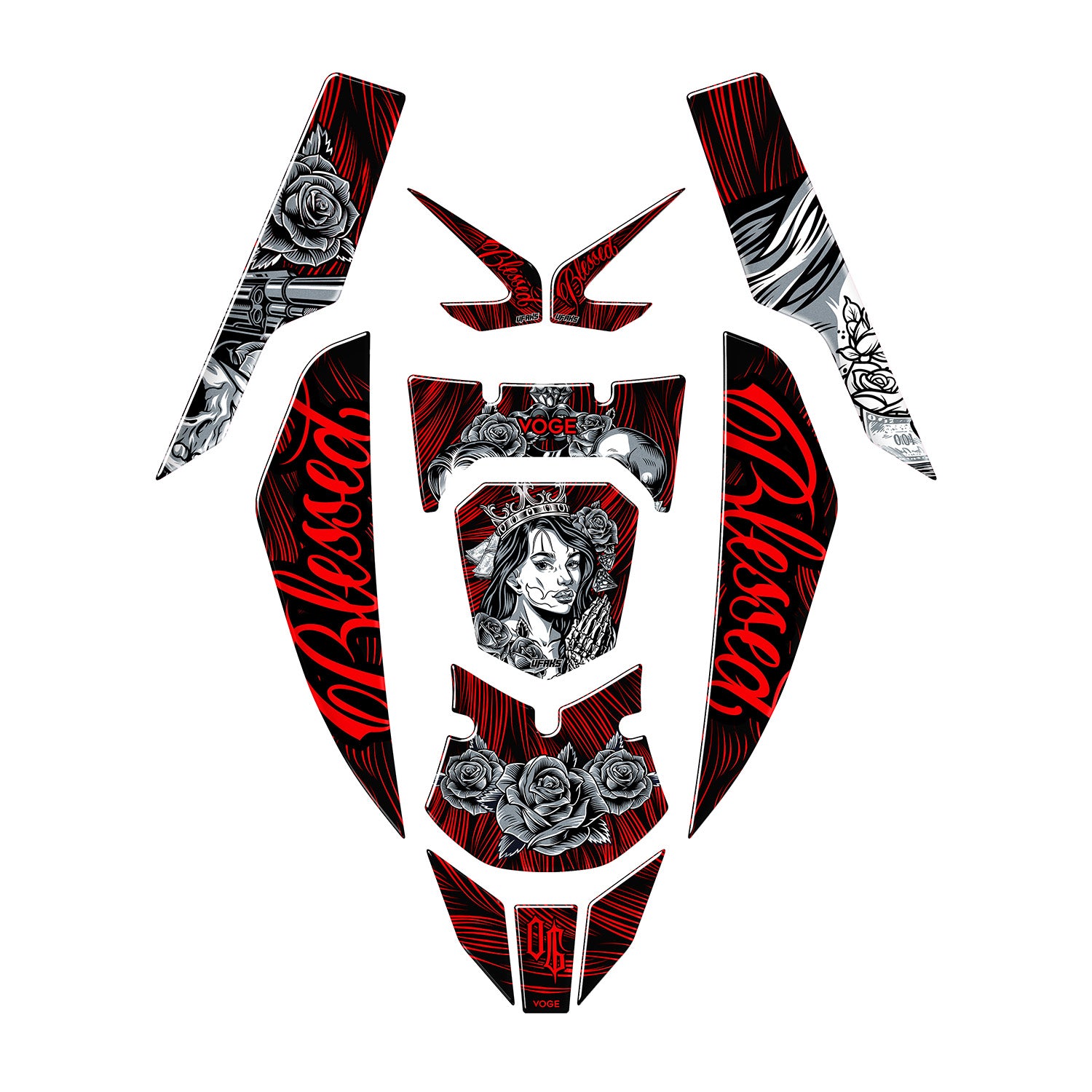 Voge SR1 Shadow Queen Tank Pad Set (2023-2026) #renk_kırmızı