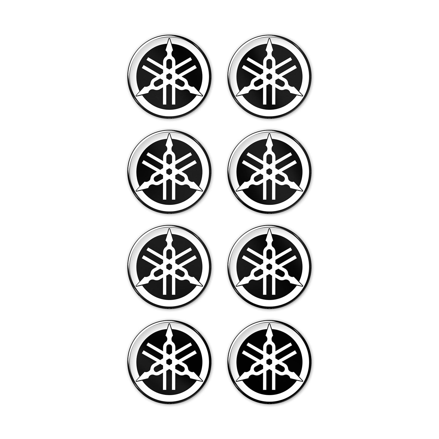 Yamaha Logolu Koruma Demiri 3D Sticker Damla Etiket (8 adet) #renk_beyaz