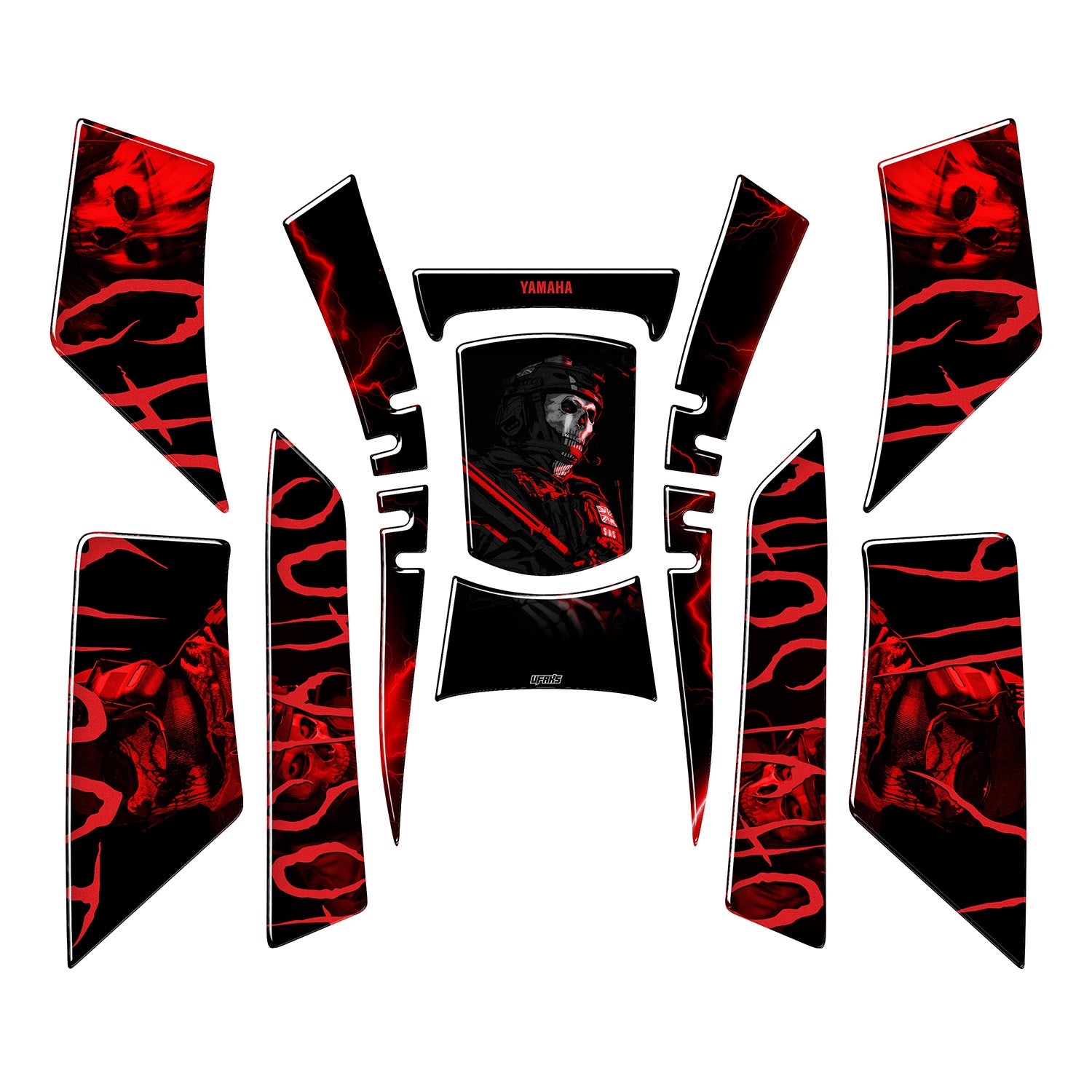 Yamaha NMAX Ghost Full Tank Pad Set (2021-2024) #renk_hellfire