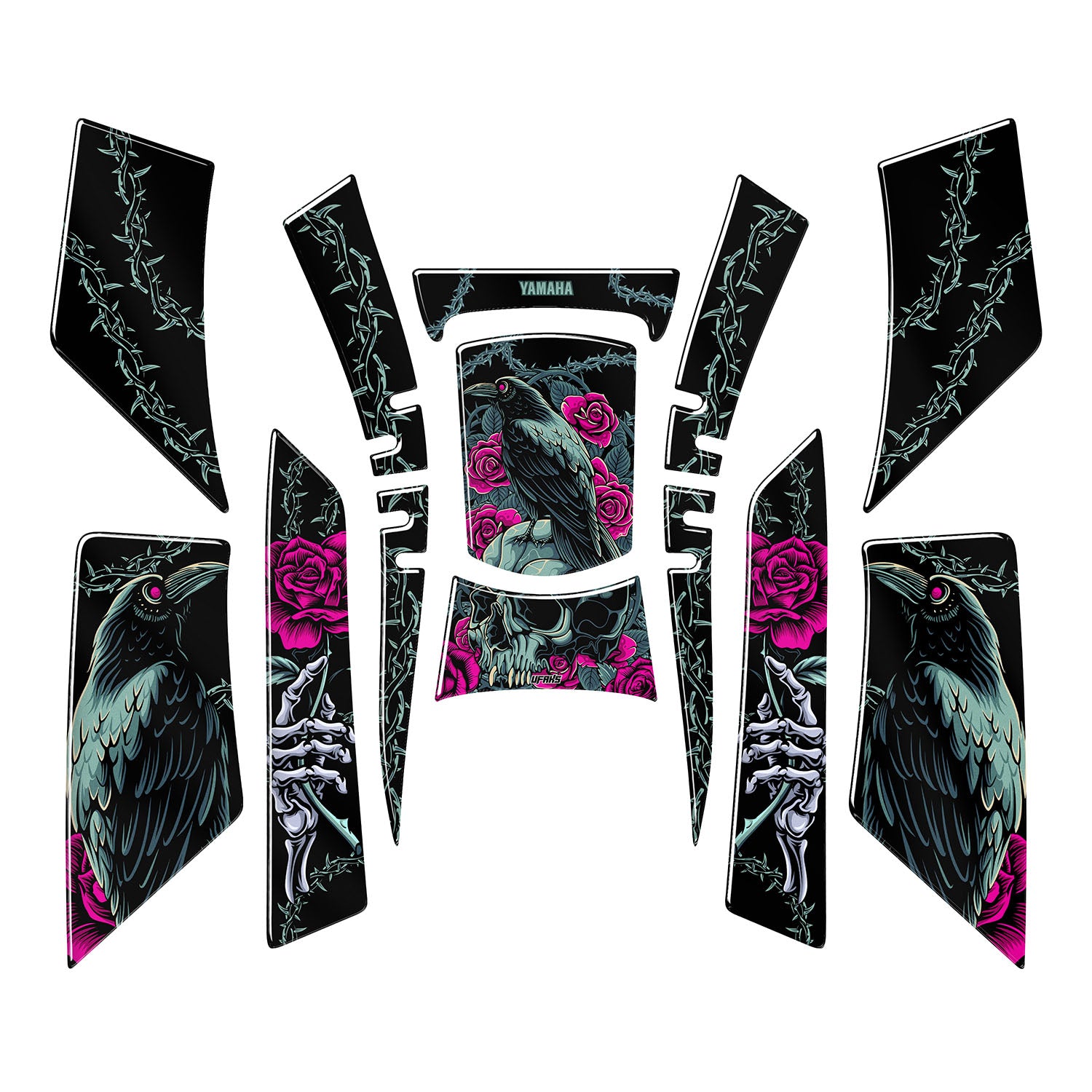 Yamaha NMAX Raven & Rose Full Tank Pad Set (2021-2024)