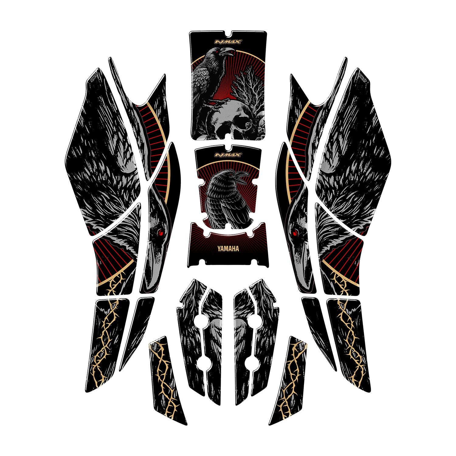 Yamaha NMAX Scarlet Wing Full Tank Pad Set (2025)