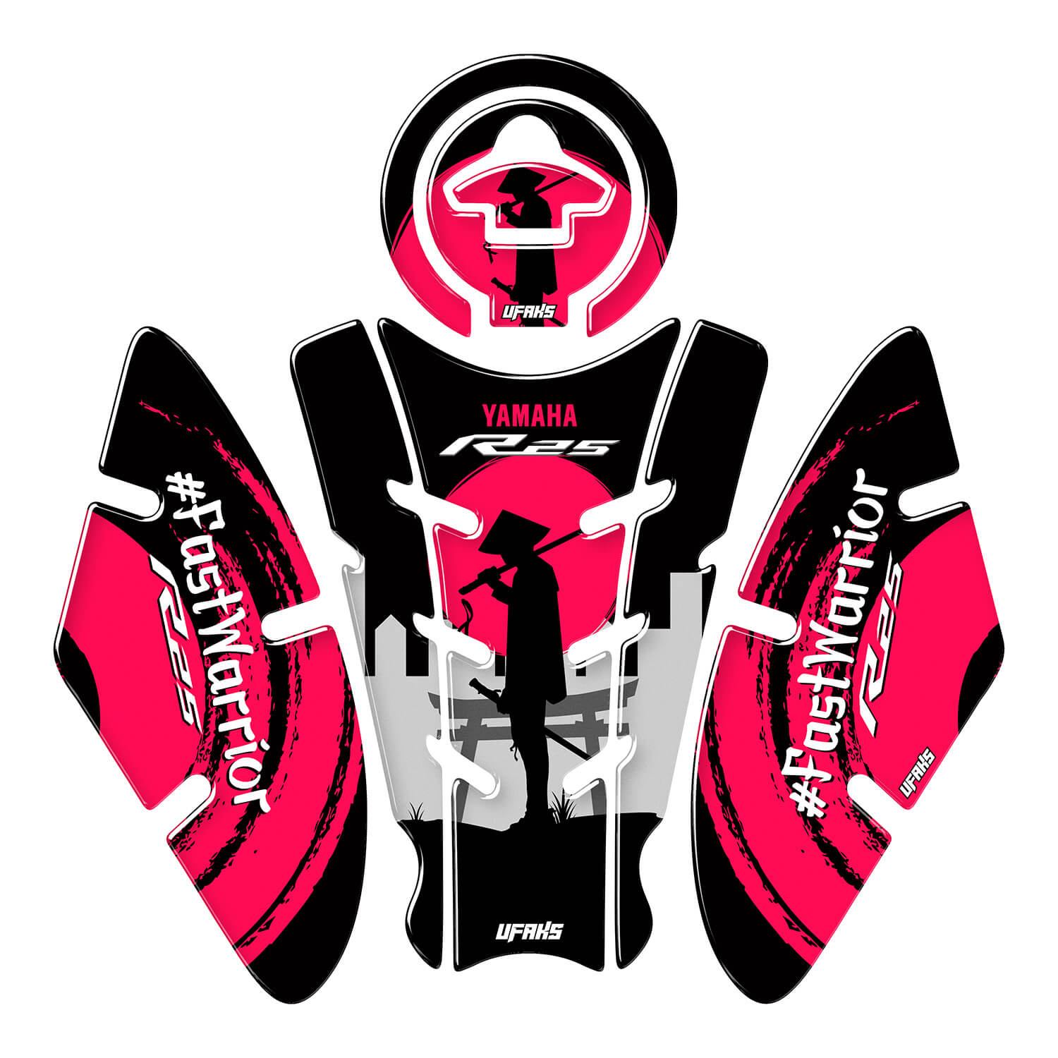 Yamaha R25 Fast Warrior Tank Pad Set (2021) #renk_florasan pembe