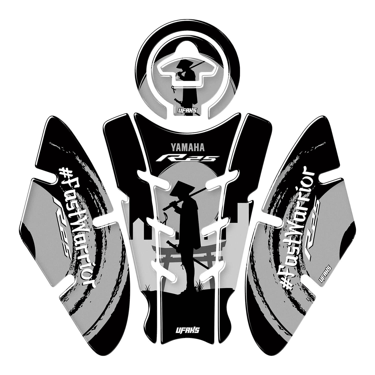 Yamaha R25 Fast Warrior Tank Pad Set (2021) #renk_gri