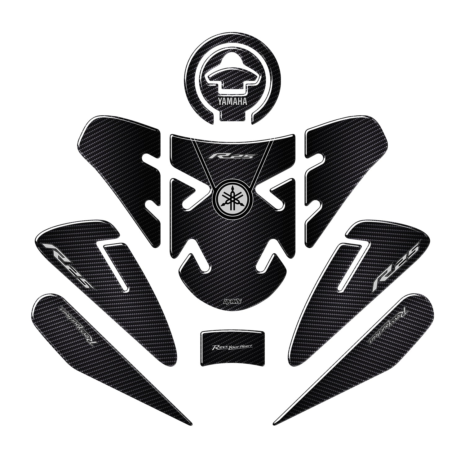Yamaha R25 Karbon Zeminli Tank Pad Set (2025-2026)