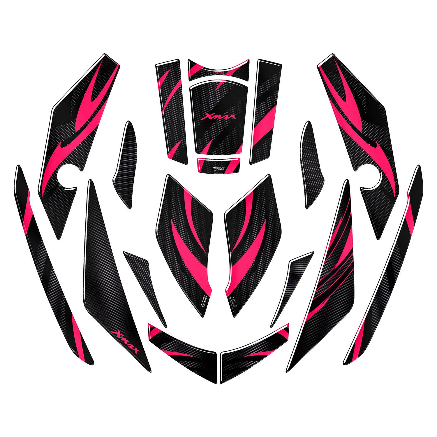 Yamaha XMAX Aesthetic Lines Tank Pad Set (2023-2024) #renk_florasan pembe