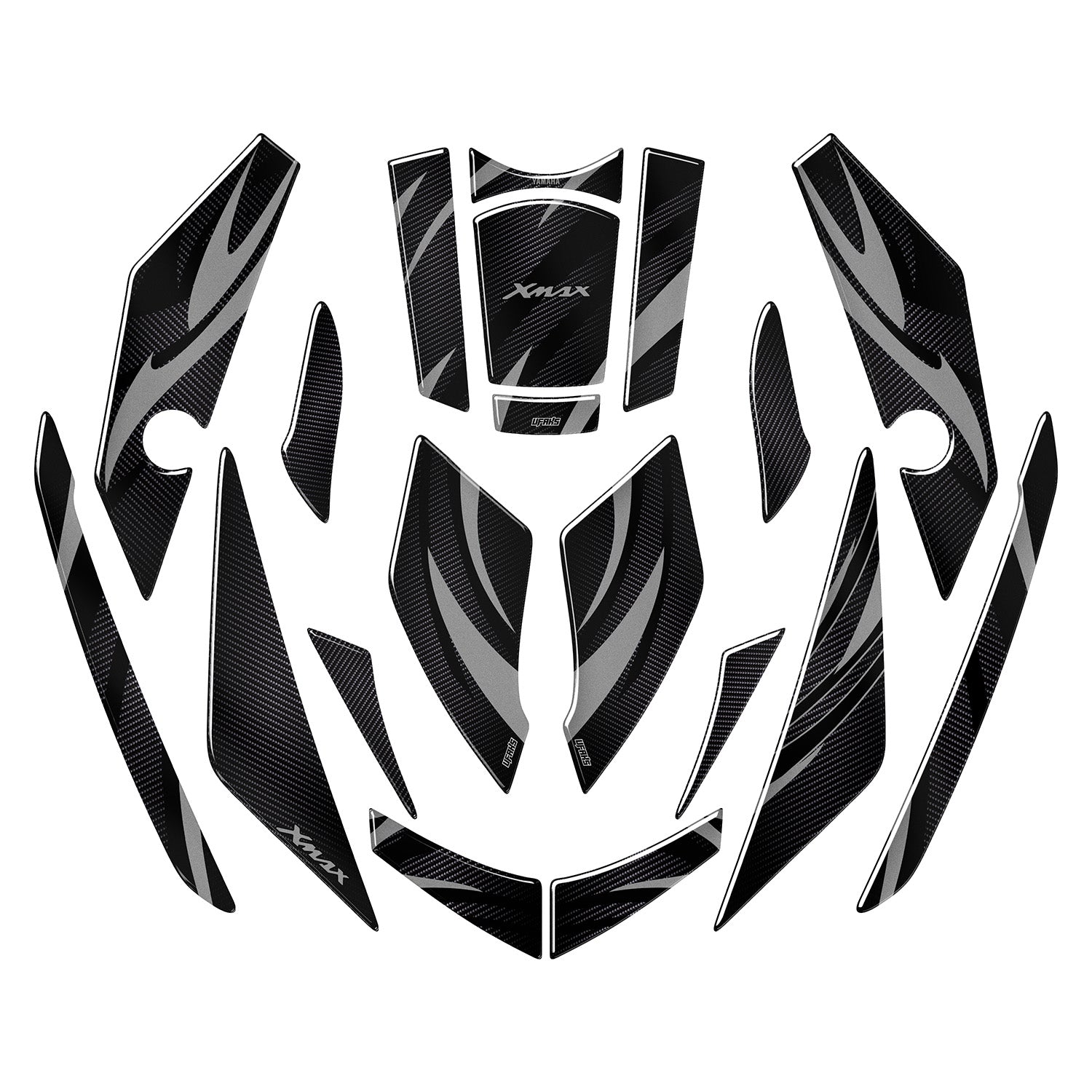 Yamaha XMAX Aesthetic Lines Tank Pad Set (2023-2024) #renk_gri