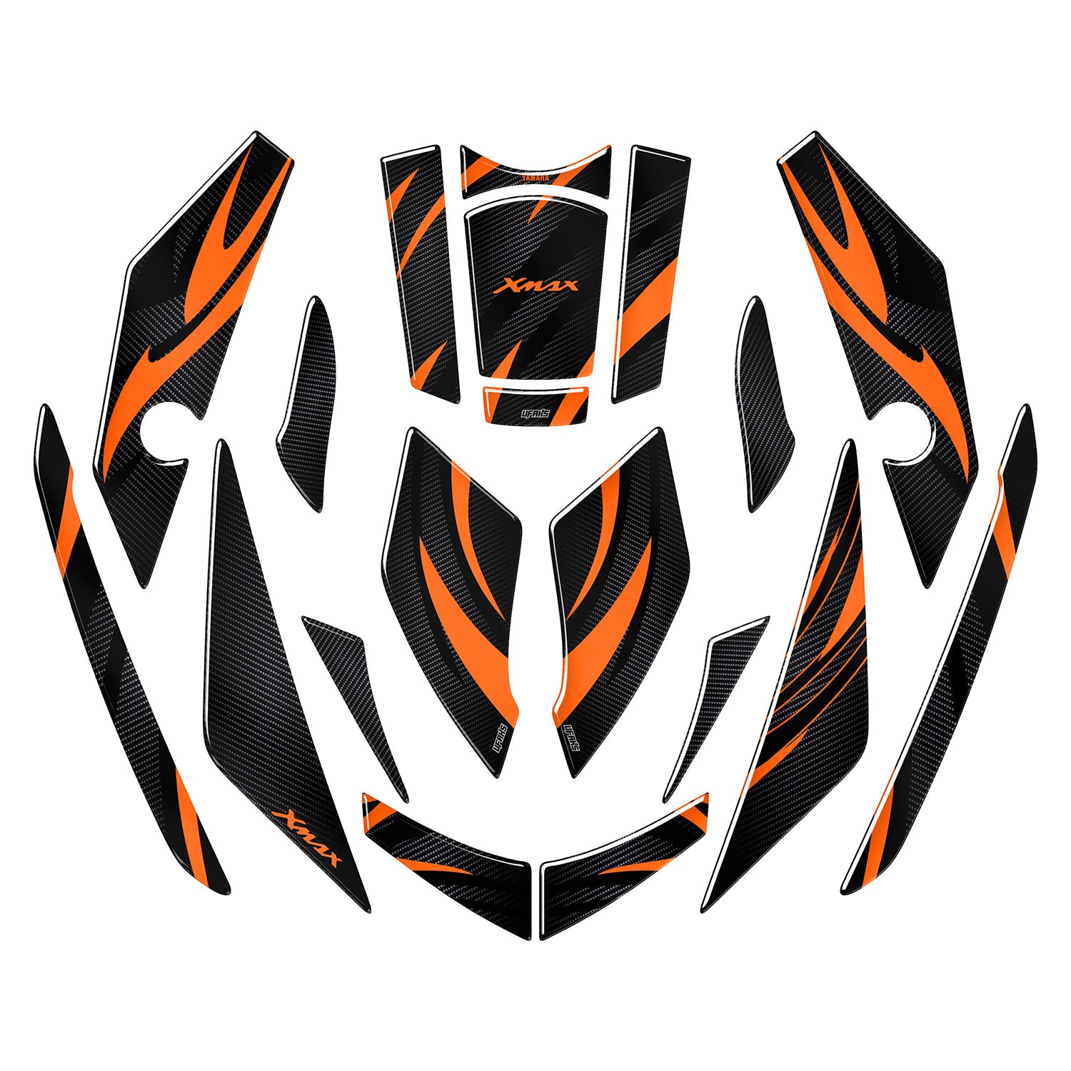 Yamaha XMAX Aesthetic Lines Tank Pad Set (2023-2024) #renk_turuncu