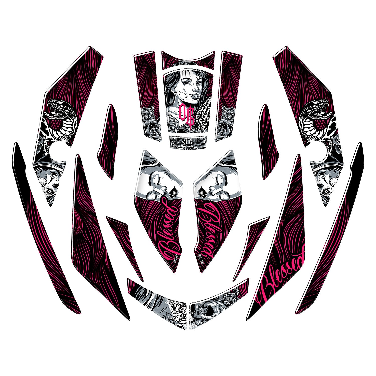 Yamaha XMAX Shadow Queen Tank Pad Set (2023-2024) #renk_florasan pembe