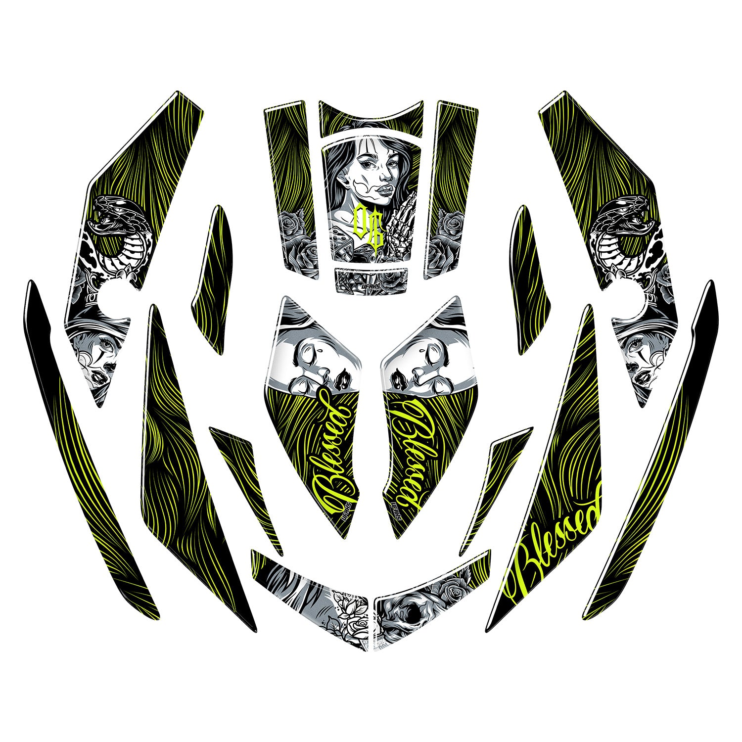 Yamaha XMAX Shadow Queen Tank Pad Set (2023-2024) #renk_florasan sarı