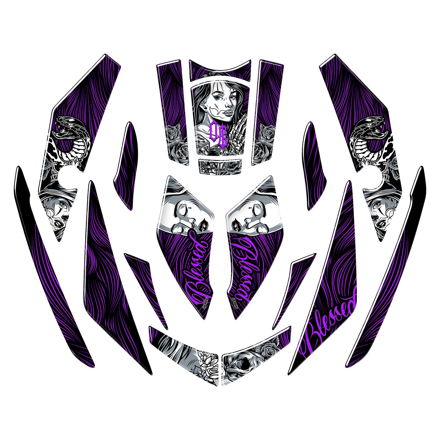 Yamaha XMAX Shadow Queen Tank Pad Set (2023-2024) #renk_mor