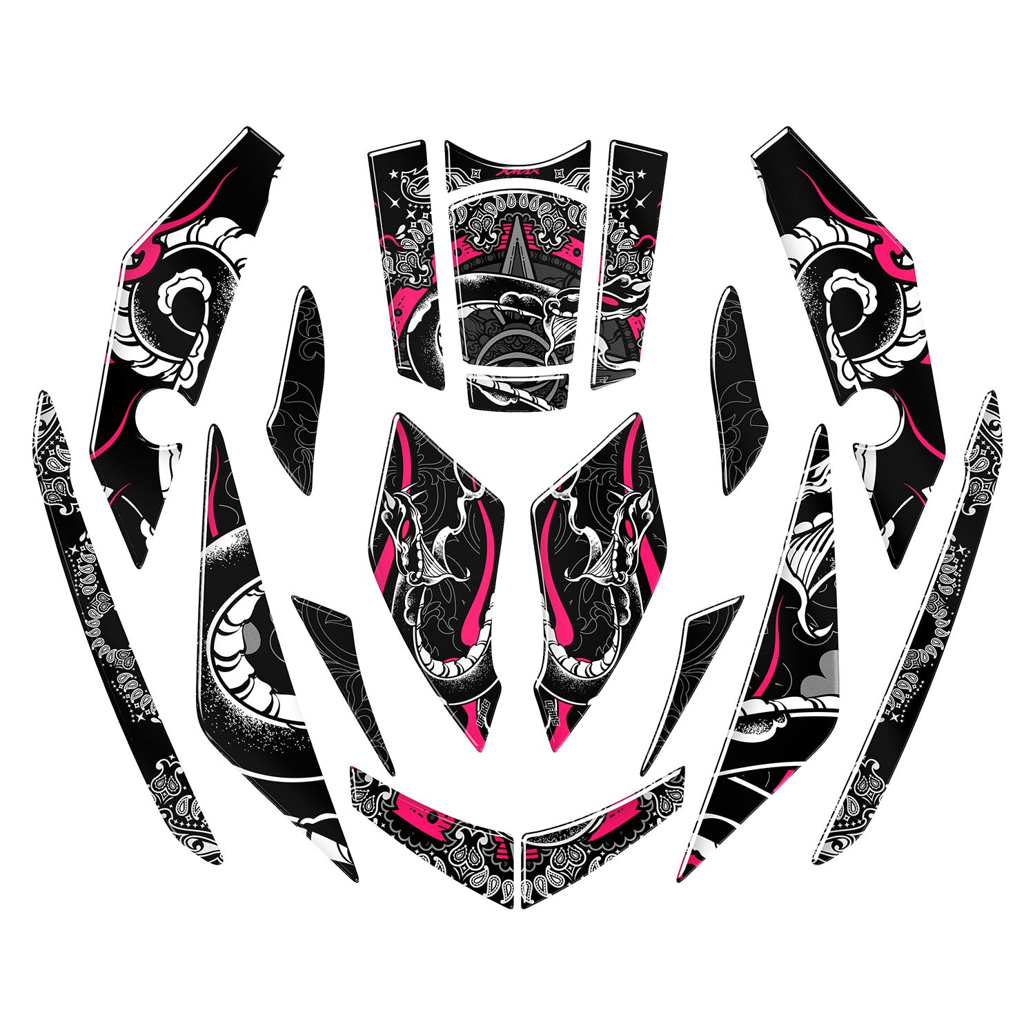 Yamaha XMAX Snakebite Tank Pad Set (2023-2024) #renk_florasan pembe