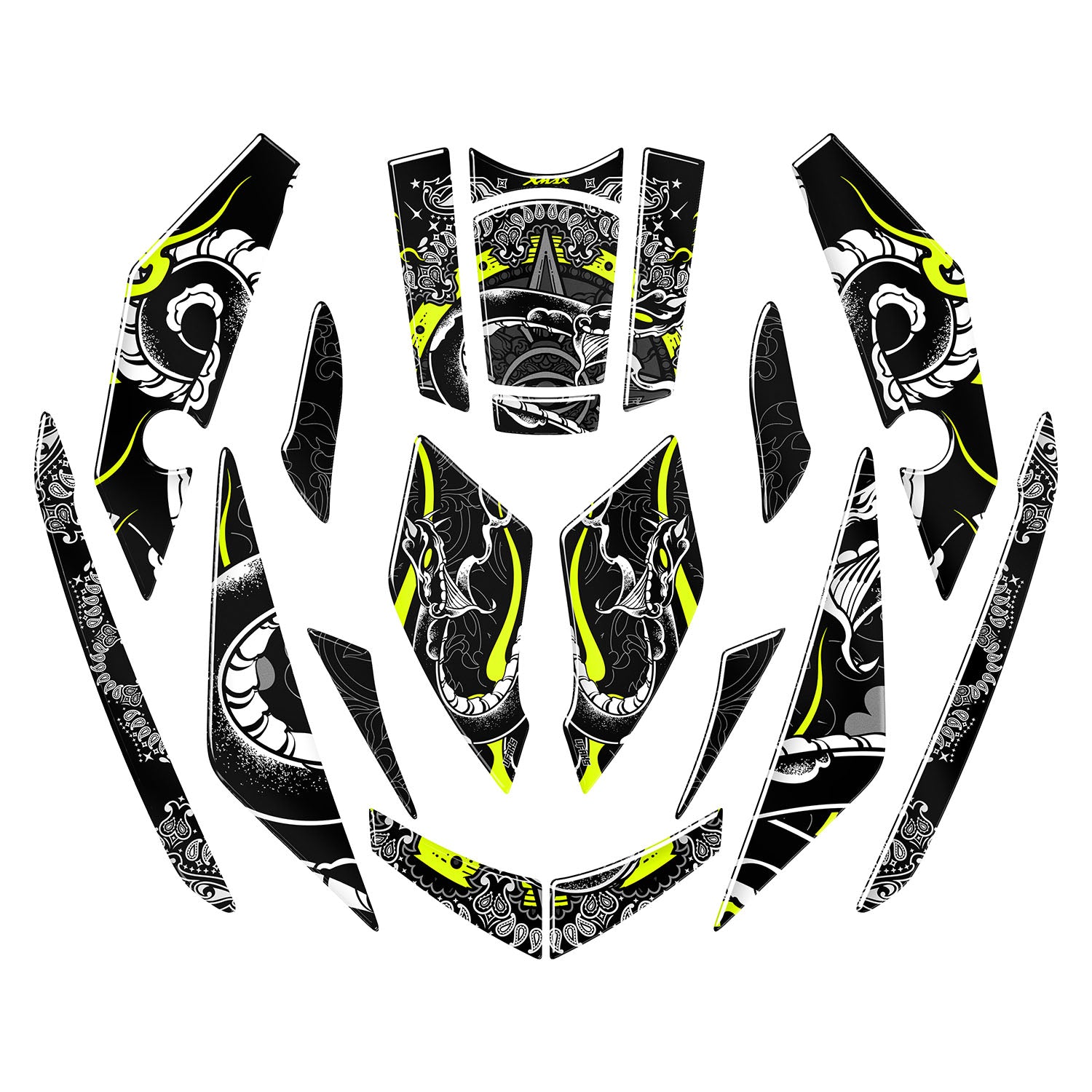 Yamaha XMAX Snakebite Tank Pad Set (2023-2024) #renk_florasan sarı