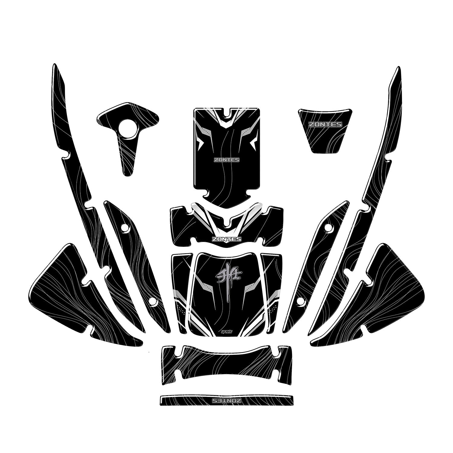 Zontes ZT250T-E Nightline Series Tank Pad Set (2024-2025) #set_tank pad set