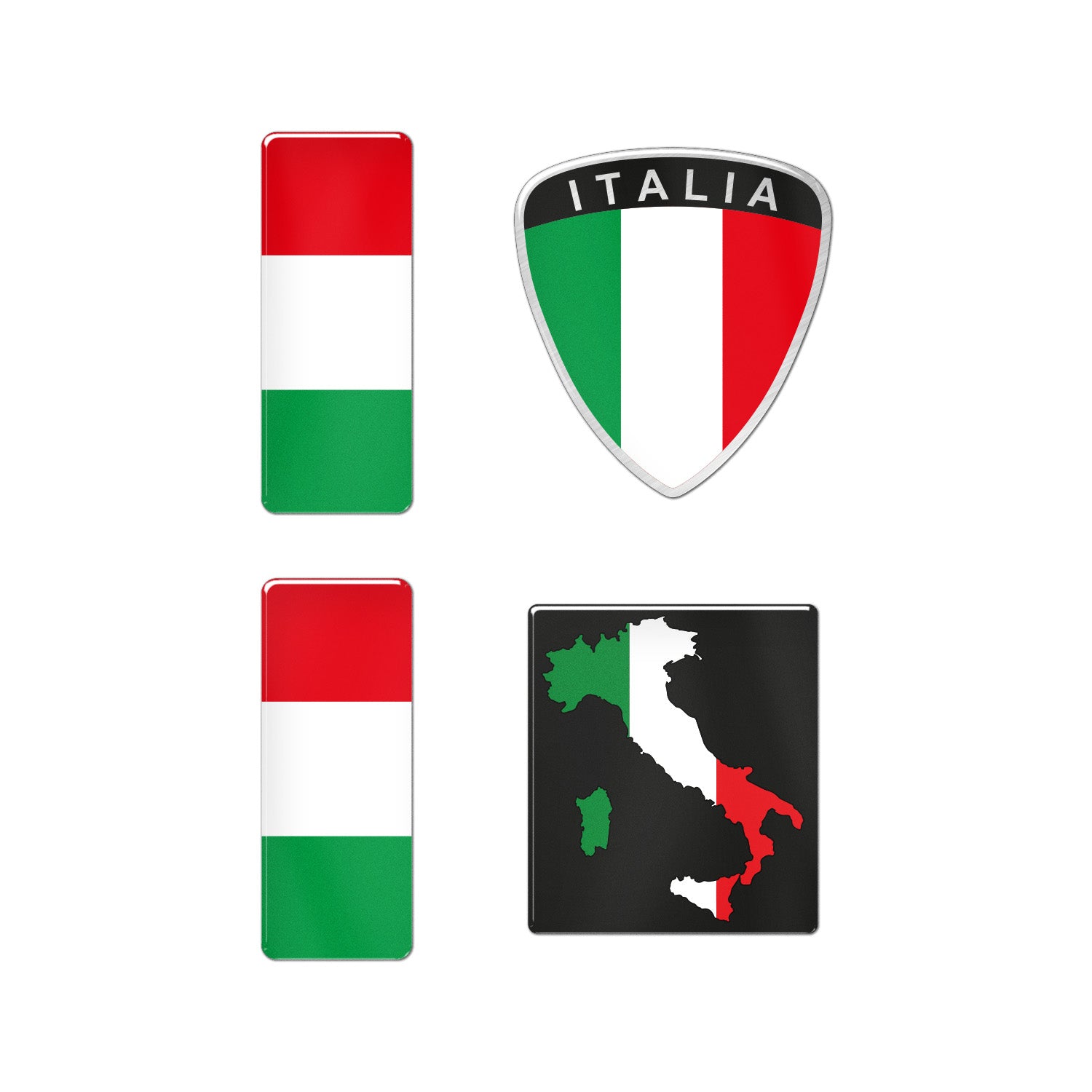 3D İtalyan Bayrağı Sticker Seti