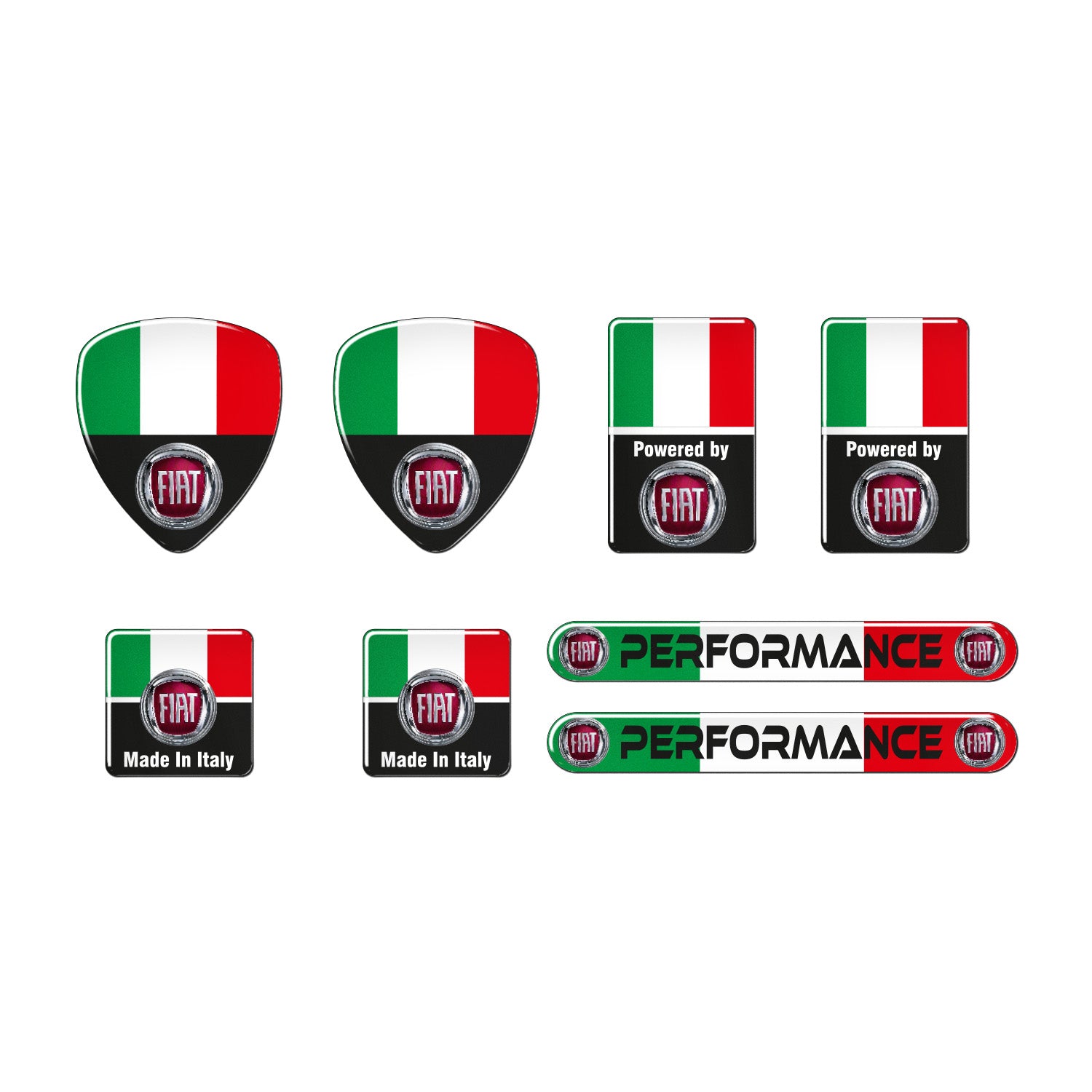 Fiat İtalya 8 Parça 3D Damla Sticker Set