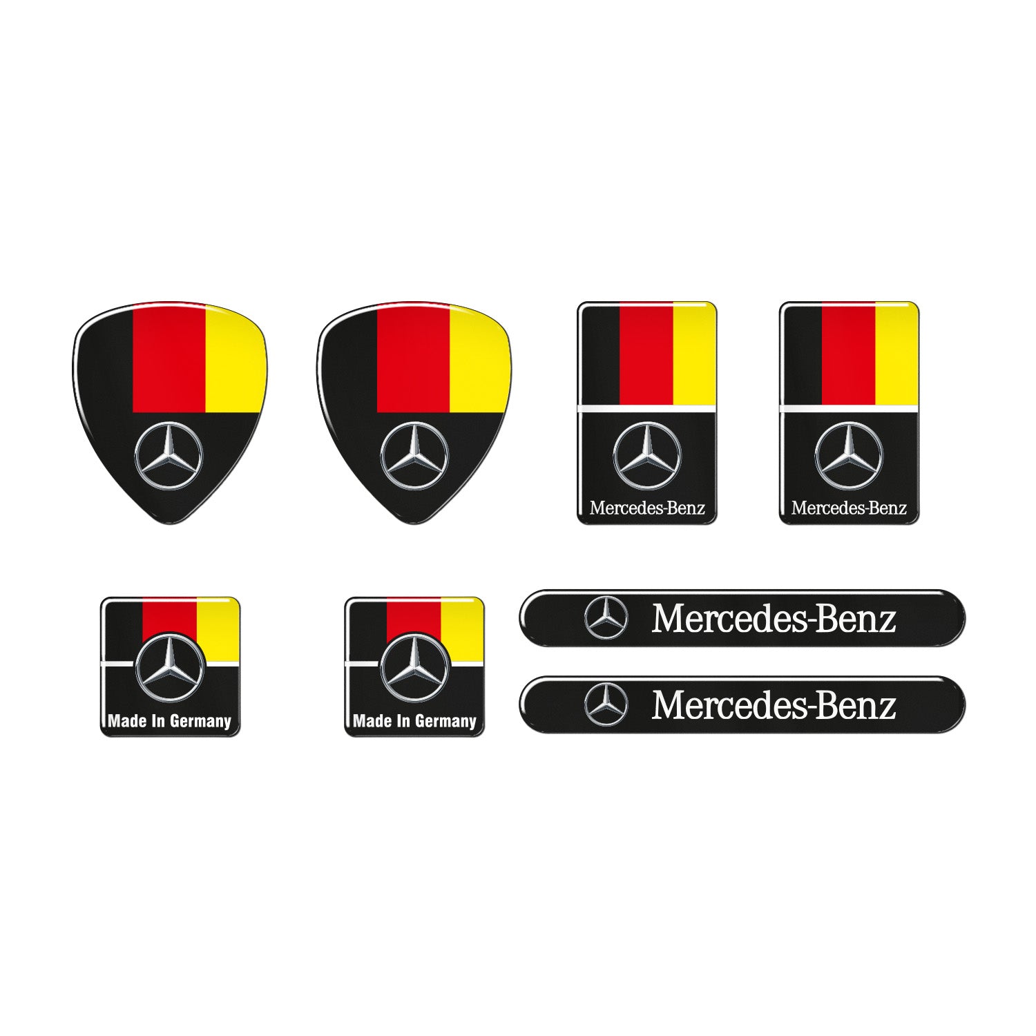 Mercedes Almanya 8 Parça 3D Damla Sticker Set