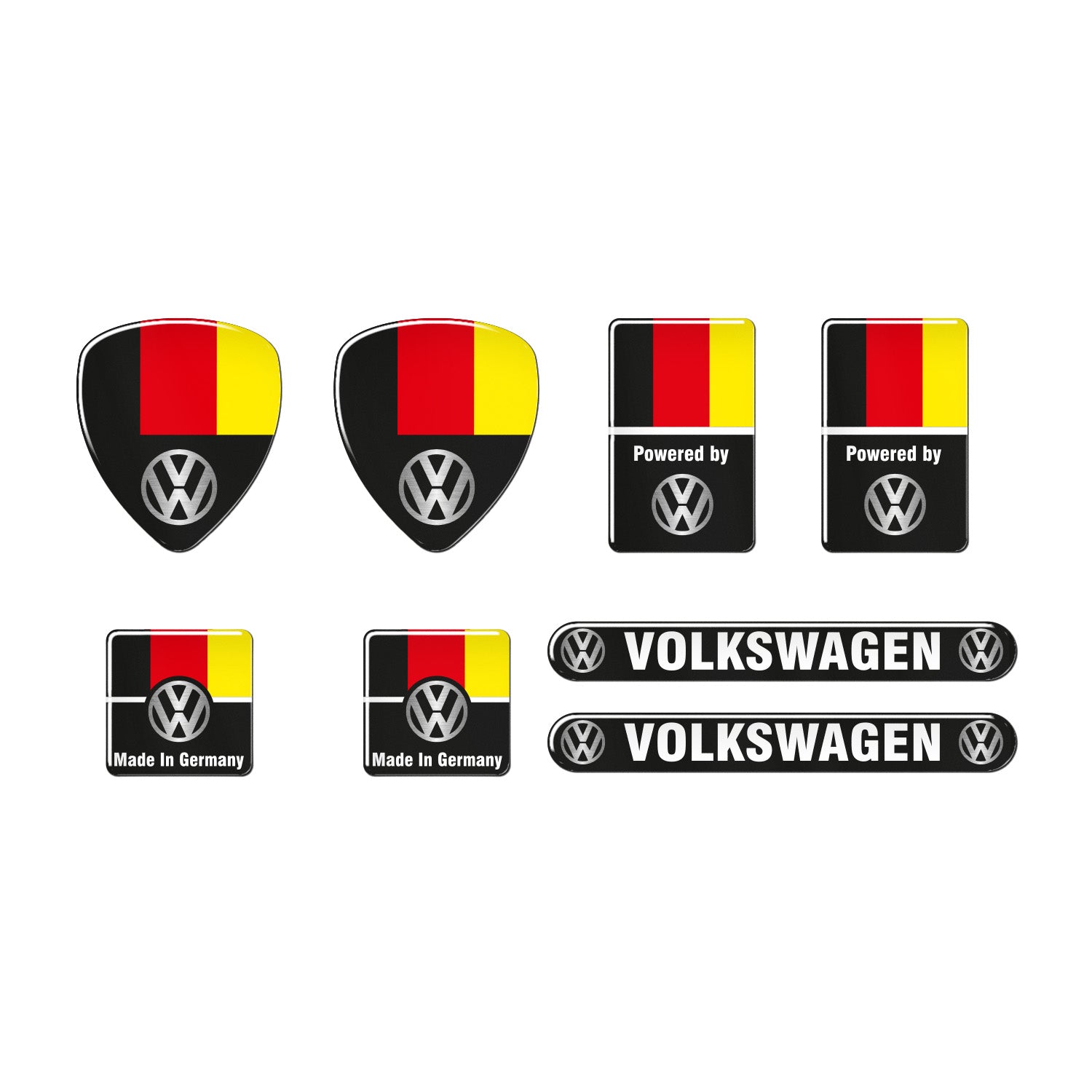 Volkswagen Almanya 8 Parça 3D Damla Sticker Set